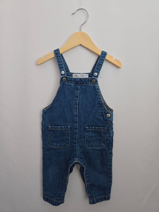 Zara Denim Romperalls • 9-12 months