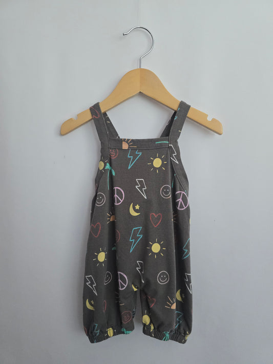 Jax & Lennon Sidewalk Chalk Relaxed Romper • 0-6 months