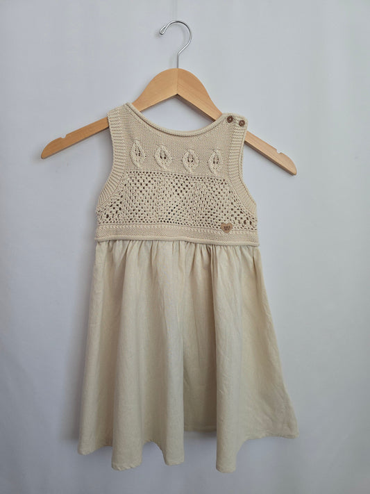 Souris Mini Knit & Linen Blend Dress • 3 years