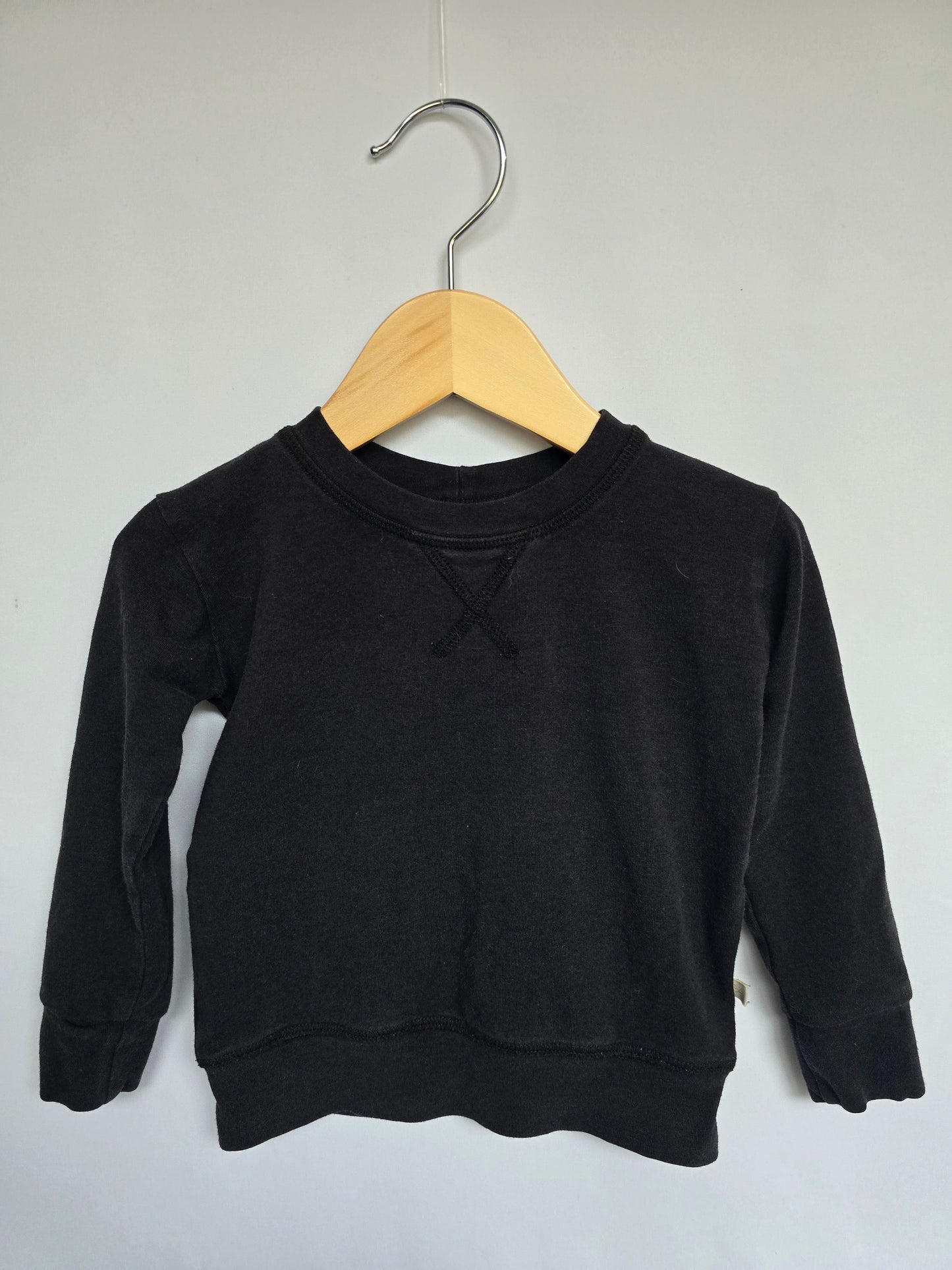 Jax & Lennon Black Crewneck • 6-12 months