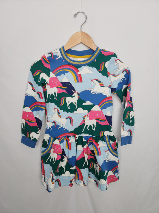 Mini Boden Unicorns & Rainbows Sweater Dress • 7-8 years