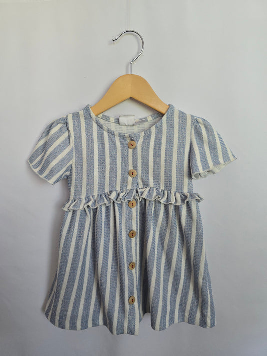PLAY Zara Blue Stripe Dress • 18-24 months