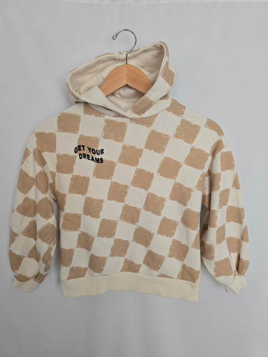 Zara Checkered Get Your Dreams Hoodie • 8-9 years