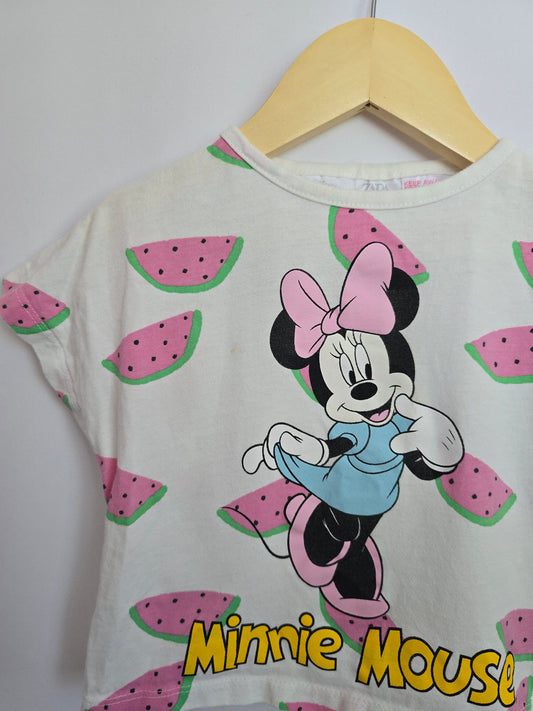 PLAY Zara x Disney Baby Watermelon Minnie Tee • 6-9 months