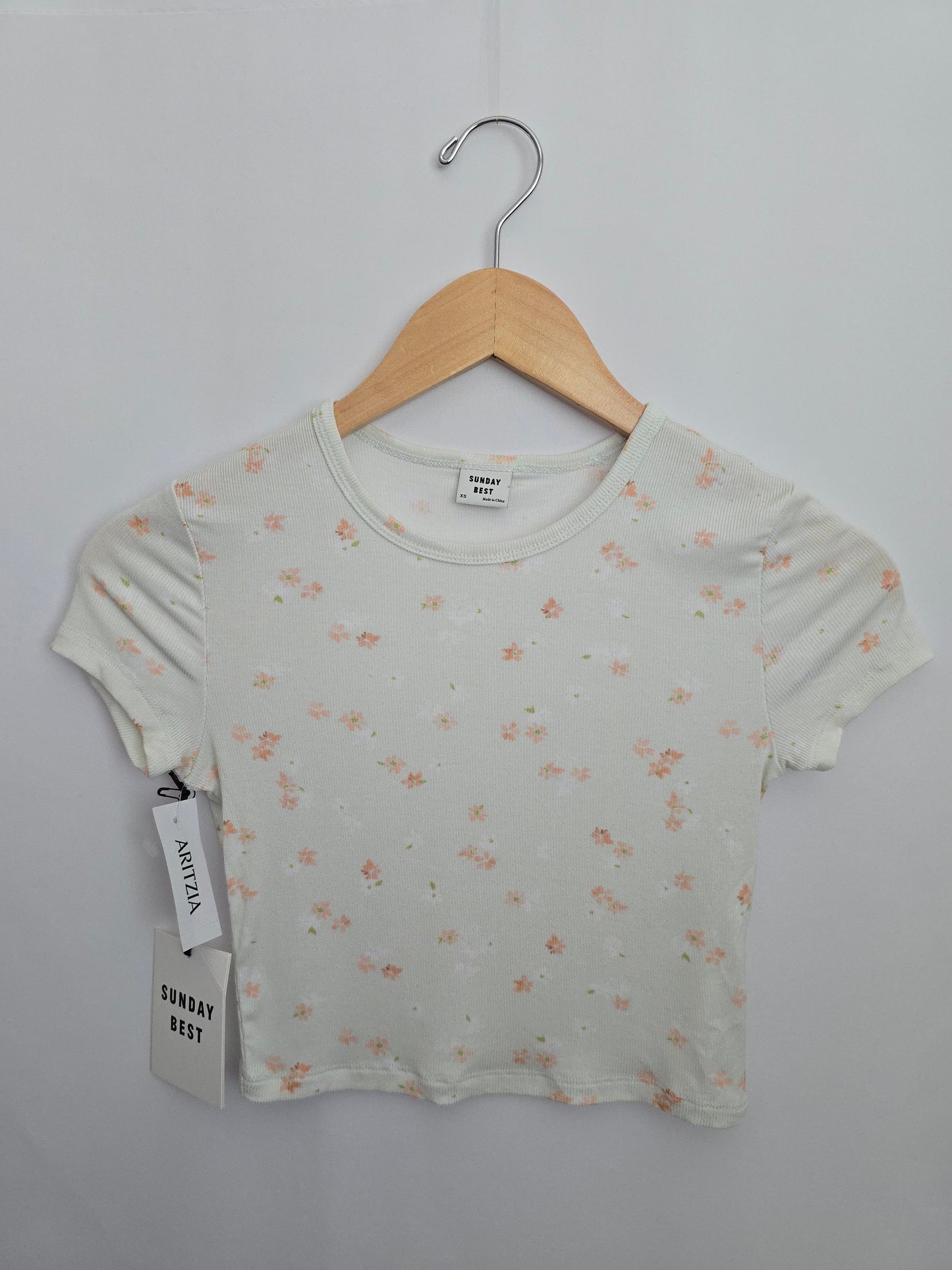 NEW Sunday Best Ribbed Sunny Apricot Tee • X-Small