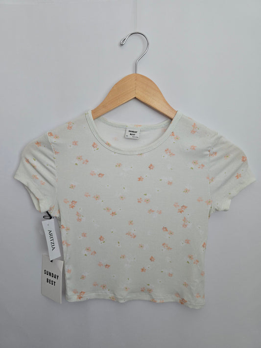 NEW Sunday Best Ribbed Sunny Apricot Tee • X-Small