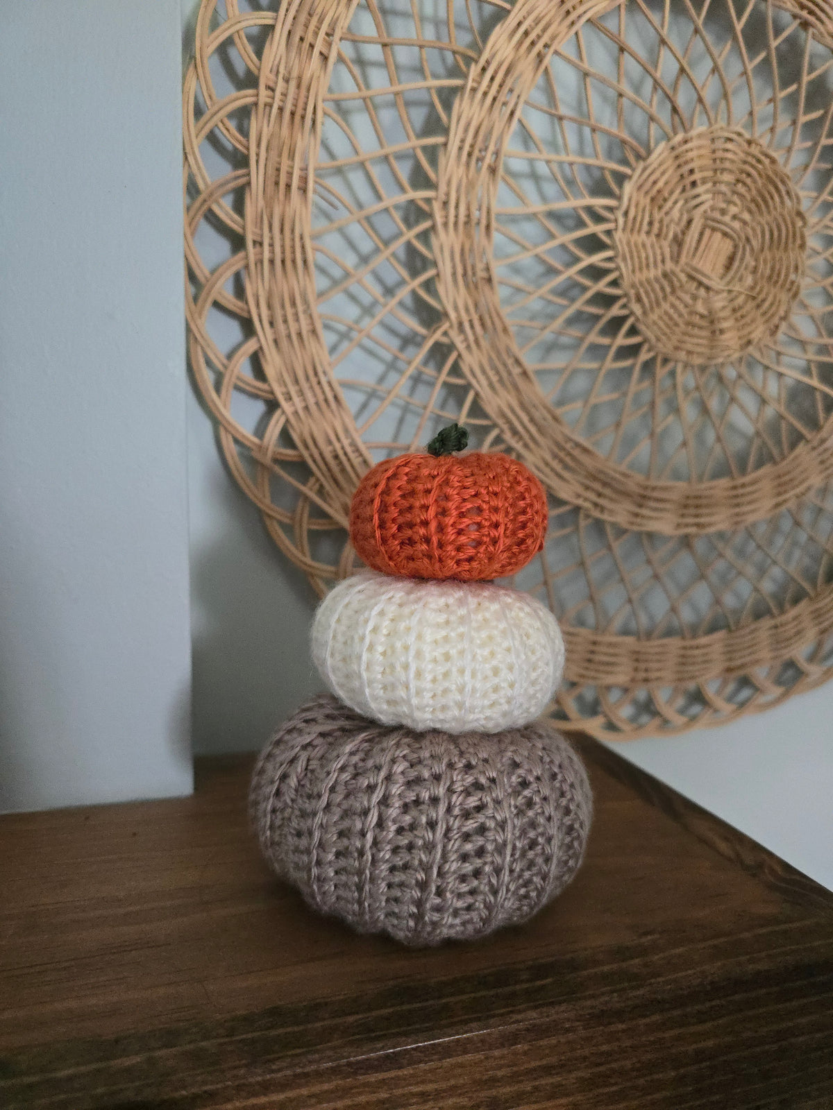 3 Pack Crochet Pumpkin Small, Medium, Large • Cream, Pumpkin Spice, Champagne