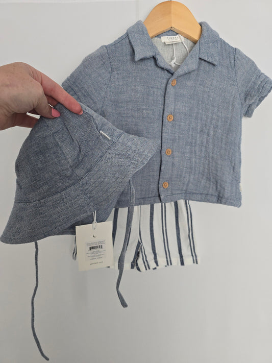 Firsts By Petit Lem Organic Cotton Shorts Set • 6 months