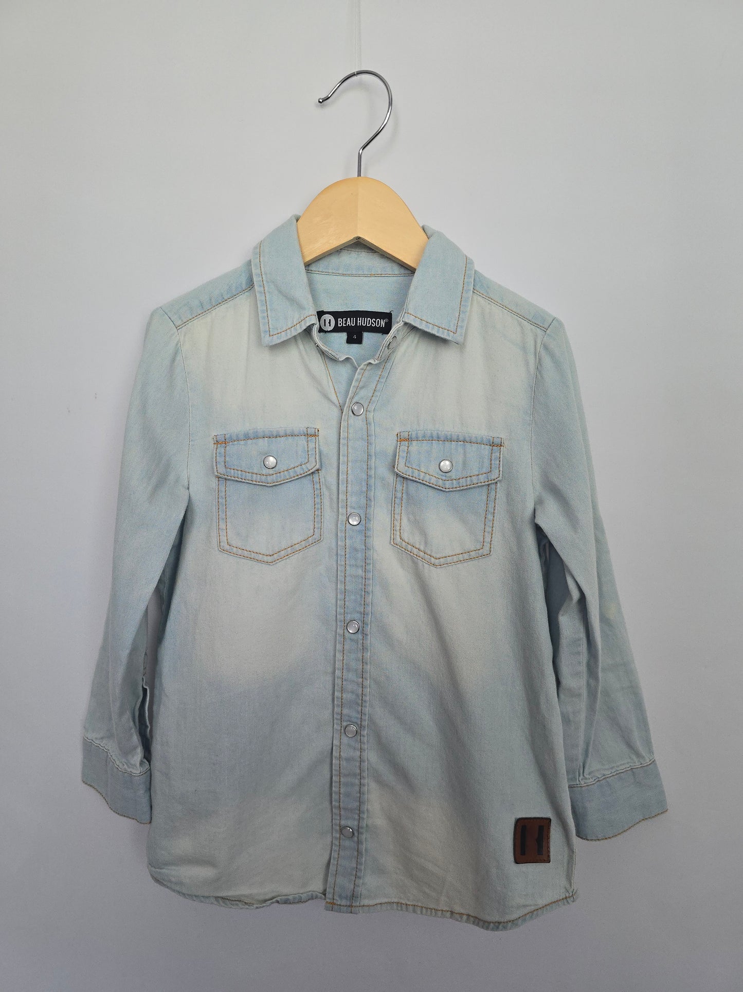 Beau Hudson Light Wash Denim Shirt • 6 years