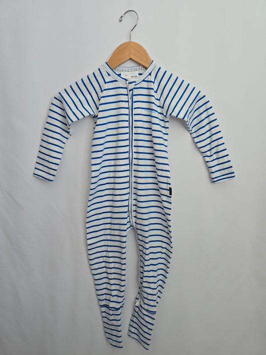 Bonds Blue Stripe Wondersuit • 3 years