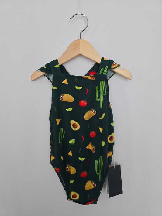 NEW Hanlyn Collective Taco Time Bubble Romper • 12-18 months