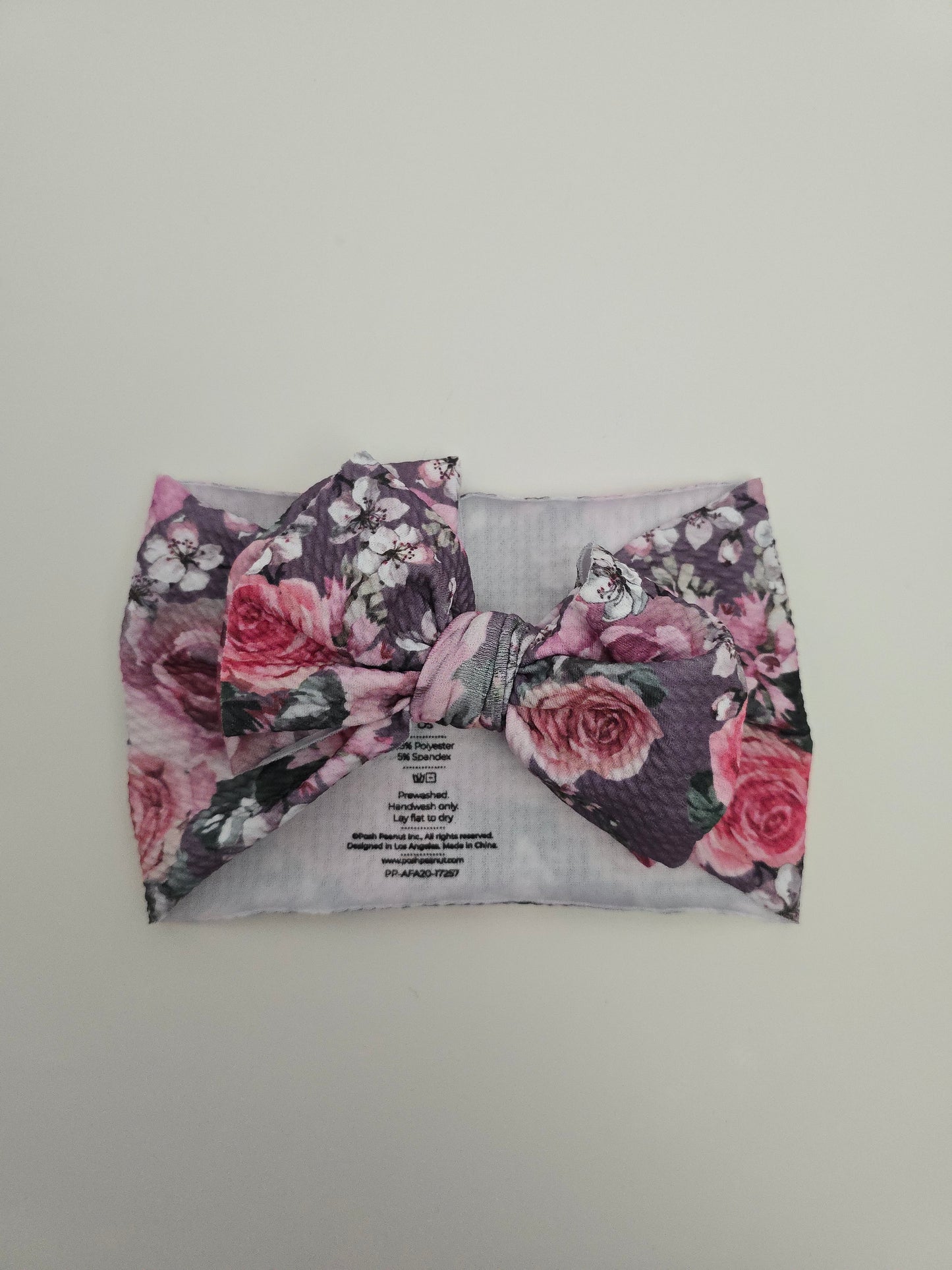 Posh Peanut Mauve Floral Large Bow Headband