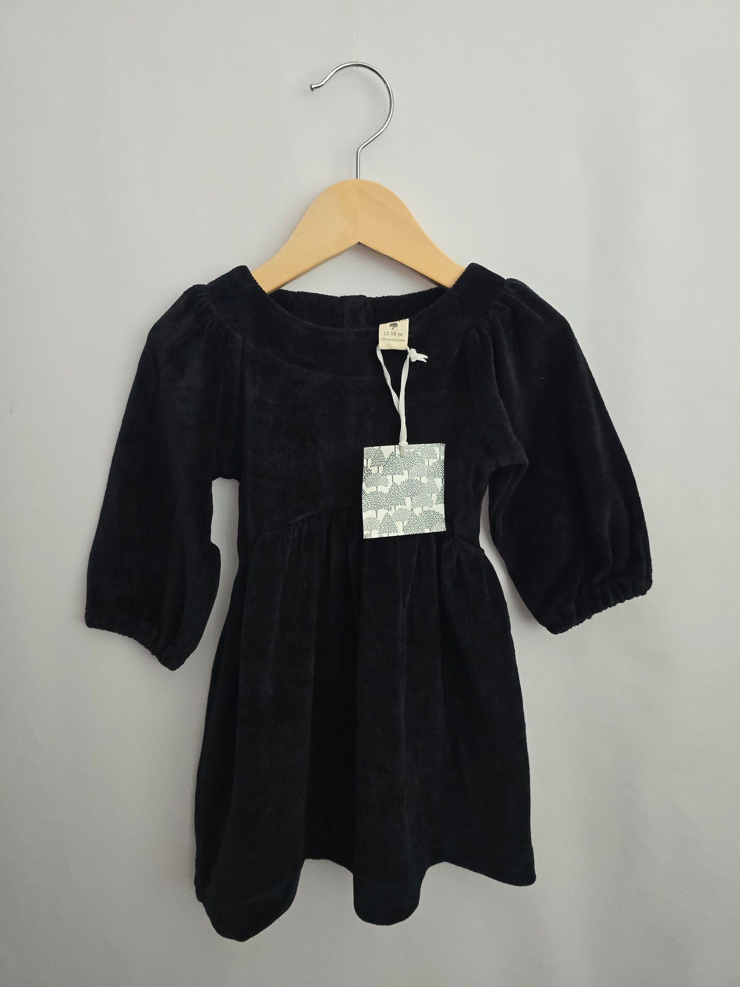 NEW Kate Quinn Black Velour Dress • 12-18 months