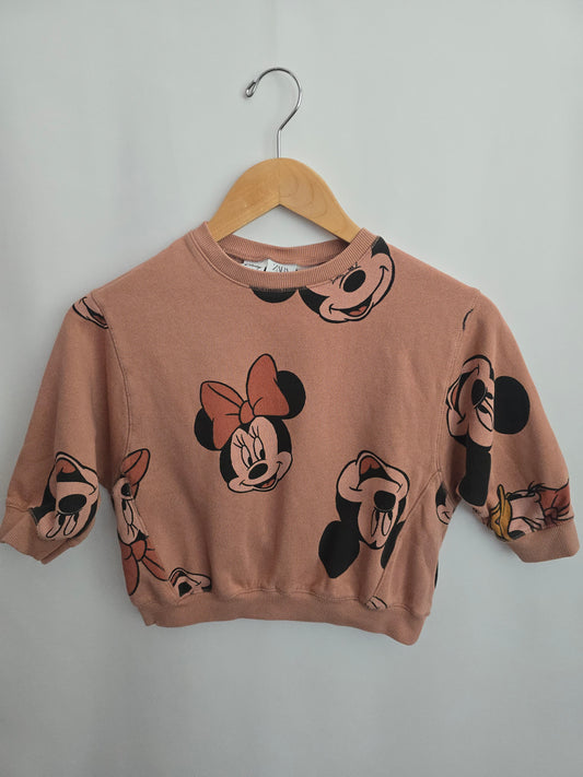Zara x Disney Minnie Oversized Crewneck • 3-4 years